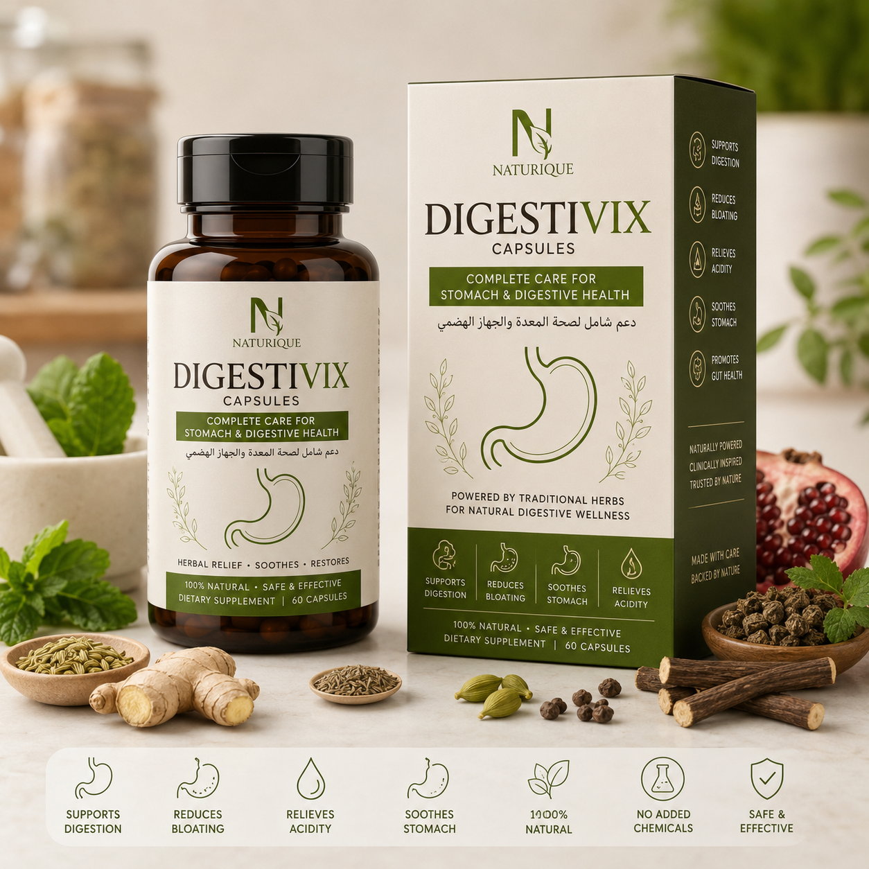 Digestivix – Herbal Digestive Support Capsules